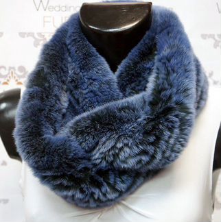 Шарф чёрный меховой хомутом H&M