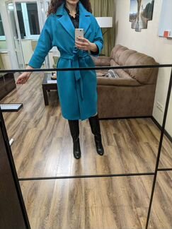 Пальто демисезонное цвета морской волны