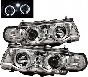 Фары бмв Е38 (BMW E38) 1999-2001 хром, ксенон