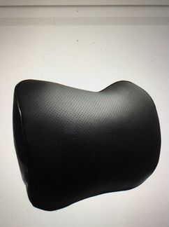 Подушка под поясницу, 33*30 см, экокожа, чёрная