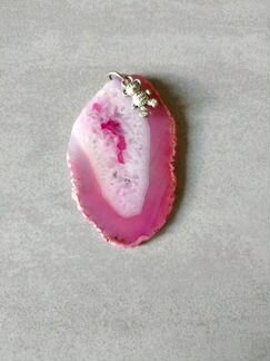 Кулон подвеска из агата, срез из друзы