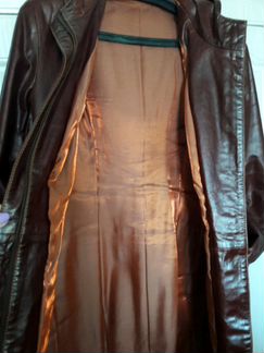 Плащ утепленный,натуральная кожа /46