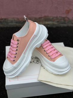 Кроссовки Alexander mcqueen Маккуин розовые кеды