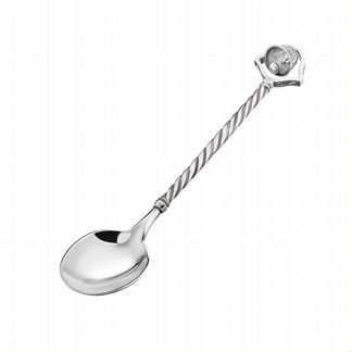 Серебряная чайная ложка с колокольчиком
