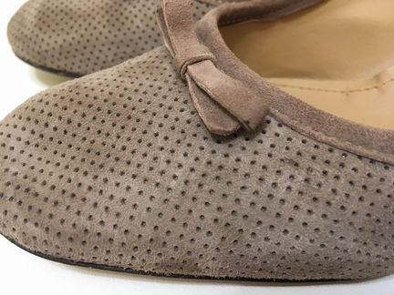Туфли серые замша кожа 38