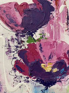 Картина Интерьерная Яркие цветы. 80х80. Холст, акр