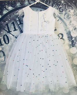 Платье с перьями 110-128 см