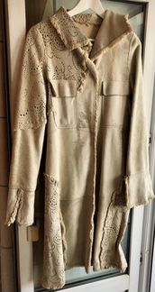 Пальто из натуральной кожи молодого бычка, двустор