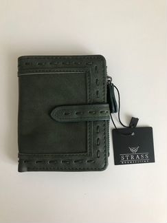 Новый кошелек зеленый Strass accessoires кожа