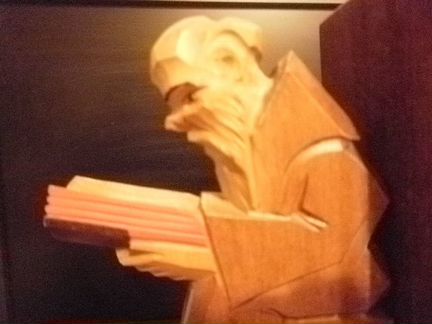 Монахи деревянные Букэнды книг винтаж Чехия резьба