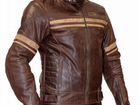 Мужская кожаная мото куртка MCP Hemet коричневая