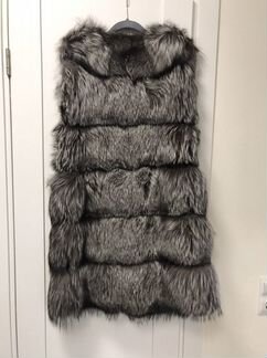 Женская жилетка-шуба из чернобурки S-M