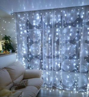 Гирлянда занавес. Светящаяся