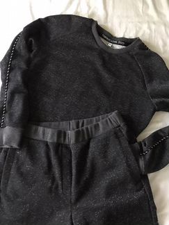 Костюм спорт чёрный с люрексом fashion love story