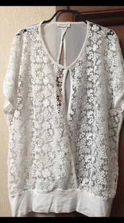 Кружевная белоснежная блуза, 50-52, Турция