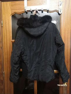 Зимняя куртка пуховик с мехом песца