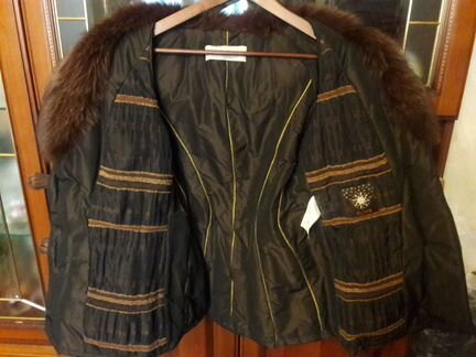 Куртка автоледи с воротником и манжетам песца