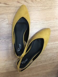Новые балетки желтые классического стиля