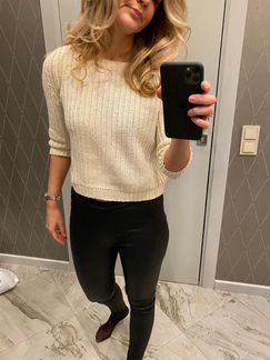 Укороченный кремово-белый свитер MaxMara