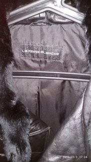 Зимняя куртка-пальто кожаное La reine blanche