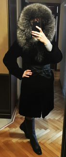 Шуба из бобра с чернобуркой