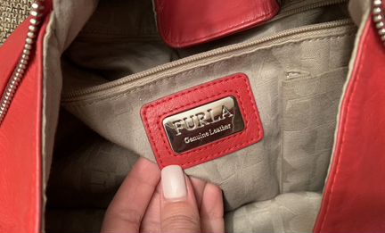 Сумка furla из натуральной кожи красная