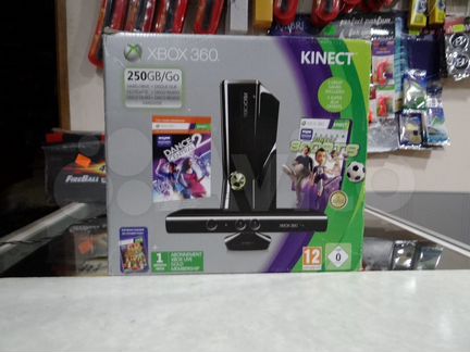 Xbox 360S 250GB Kinekt- freebot + LT 3:0 + 59 игр