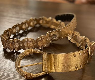 Ремень женский золотой