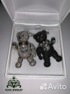 Серебряная подвеска Мишка Chopard с цирконами