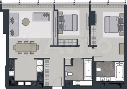 1-к квартира, 48 м², 56/79 эт.