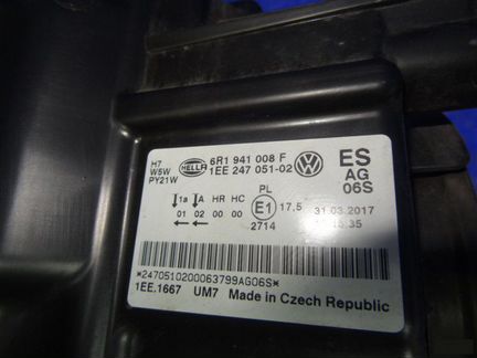 Фара правая Volkswagen Polo 5 sedan