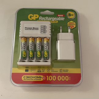 Аккумуляторные батарейки GP ааа + зарядное у-во