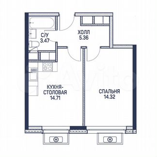 1-к апартаменты, 37.9 м², 18/22 эт.