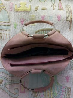 Сумка кожаная розовая