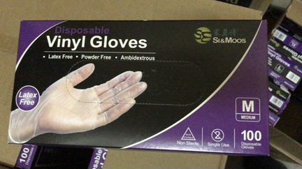 Перчатки виниловые размер M