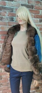 Парка Джинсовая с Песцом