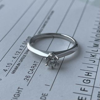 Tiffany Оригинал 0.26ct Платина Кольцо