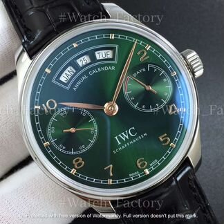 Часы IWC Portugis Annual Calendar Gold Hands Green