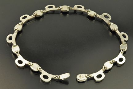Колье серебро 925 пробы Тигровый глаз