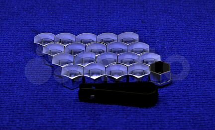 Набор декоративных колпачков на гайки 21 м хром