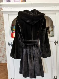 Норковая шуба blackglama с капюшоном