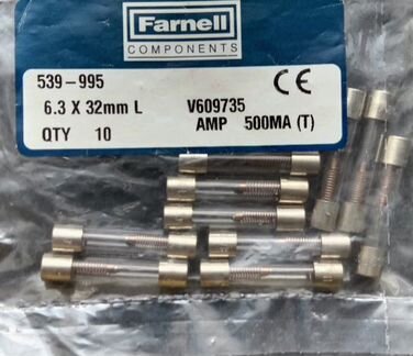 Предохранитель плавкий в стеклянном корпусе 500mA